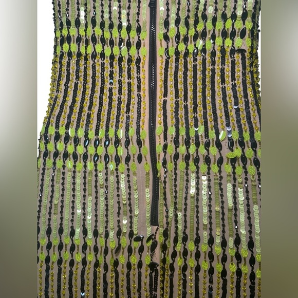Alice + Olivia Fifi Embellished Tulle Mini Dress Green Black Size 6 NWT $895 - Picture 4 of 8